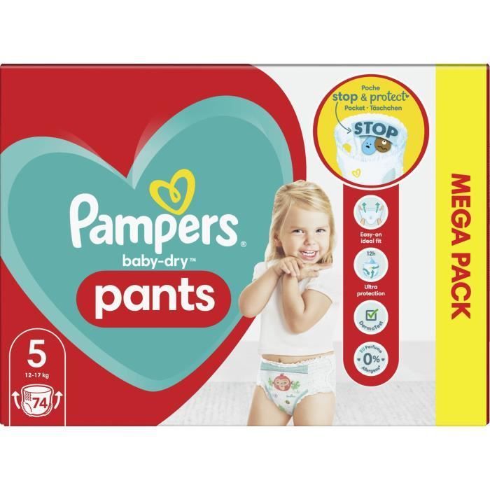 PAMPERS Baby-Dry Pants Taille 5 - 74 Couches-Culottes - Photo n°4