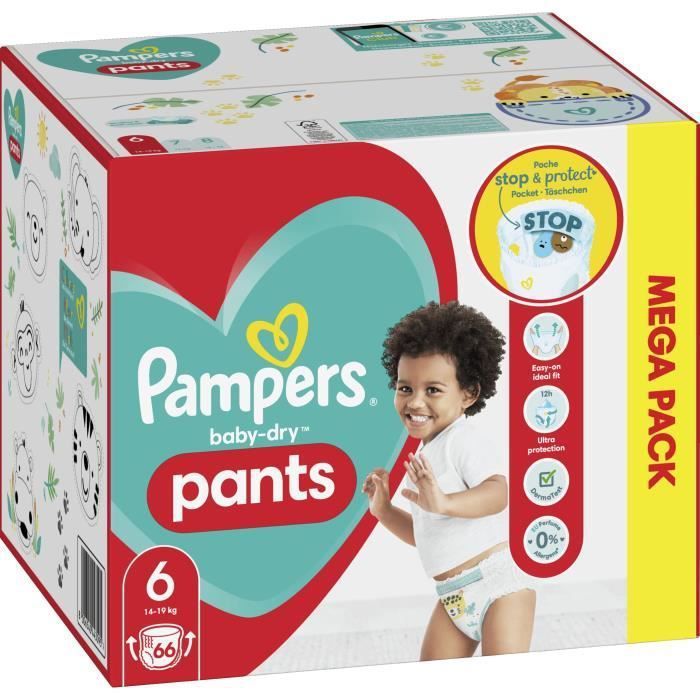 PAMPERS Baby-Dry Pants Taille 6 - 66 Couches-Culottes - Photo n°3