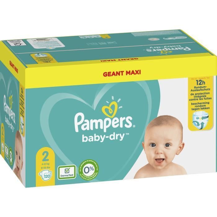 Pampers Baby-Dry Taille 2, 120 Couches - Photo n°3