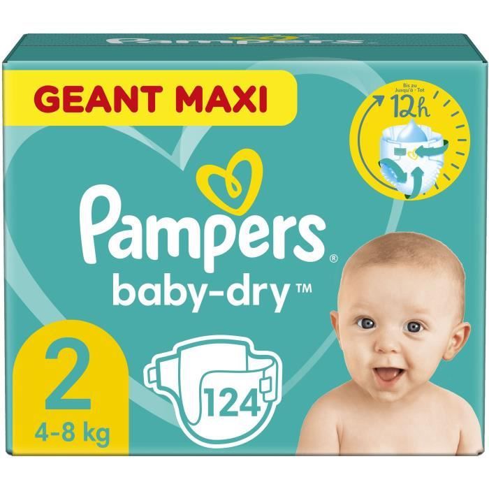 PAMPERS Baby-Dry Taille 2 - 124 Couches - Photo n°1