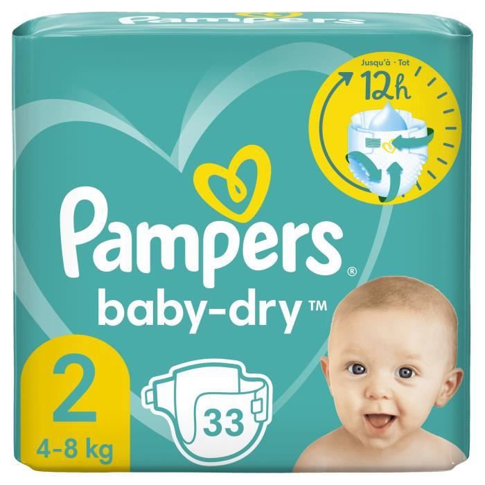 PAMPERS Baby-Dry Taille 2 - 33 Couches - Photo n°1