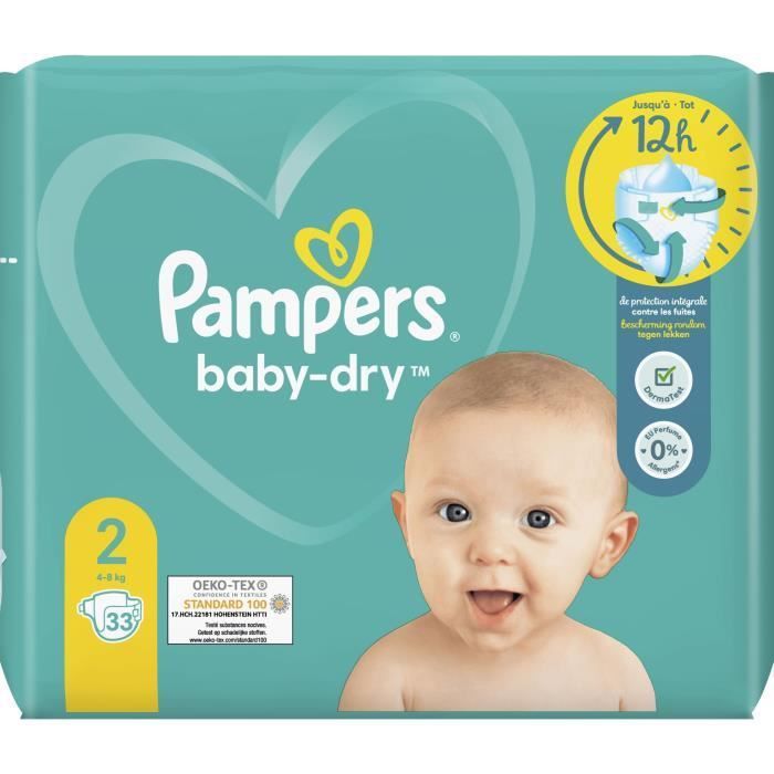 PAMPERS Baby-Dry Taille 2 - 33 Couches - Photo n°2