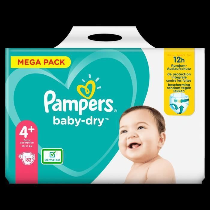 Pampers Baby-Dry Taille 4+, 82 Couches - Photo n°2
