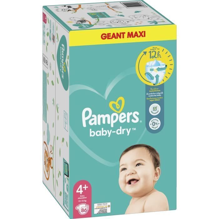 PAMPERS Baby-Dry Taille 4+ - 86 Couches - Photo n°3