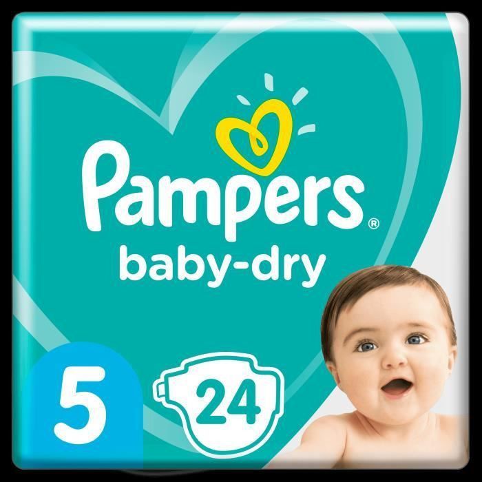 Pampers Baby-Dry Taille 5, 24 Couches - Photo n°1