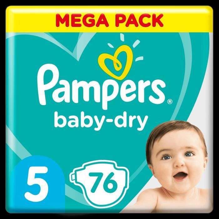 Pampers Baby-Dry Taille 5, 76 Couches - Photo n°1