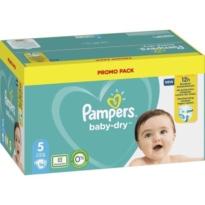 Pampers Baby-Dry Taille 5, 96 Couches - Photo n°2