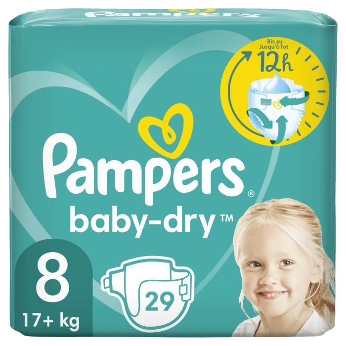 PAMPERS Baby-Dry Taille 8 - 29 Couches - Photo n°1