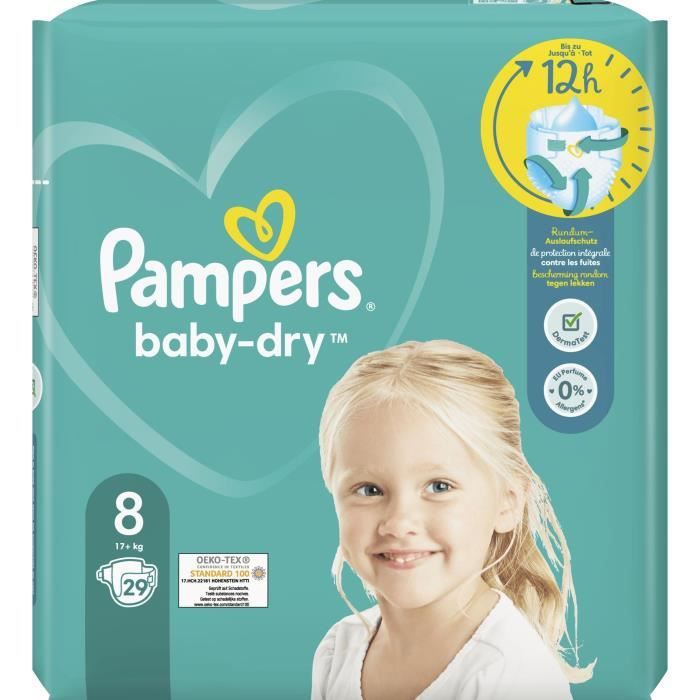 PAMPERS Baby-Dry Taille 8 - 29 Couches - Photo n°2