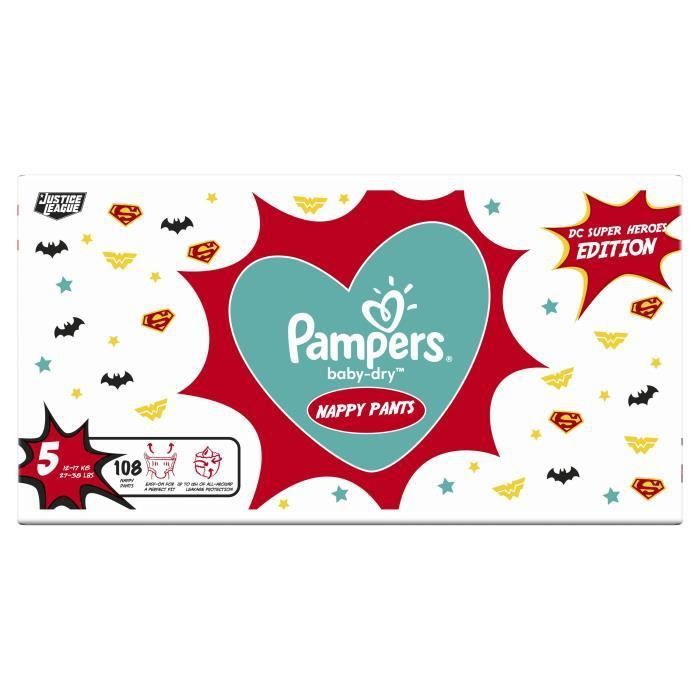 PAMPERS Couches-culottes Baby-Dry Pants Taille 5 - 27 culottes - Pack 1 Mois - Photo n°2