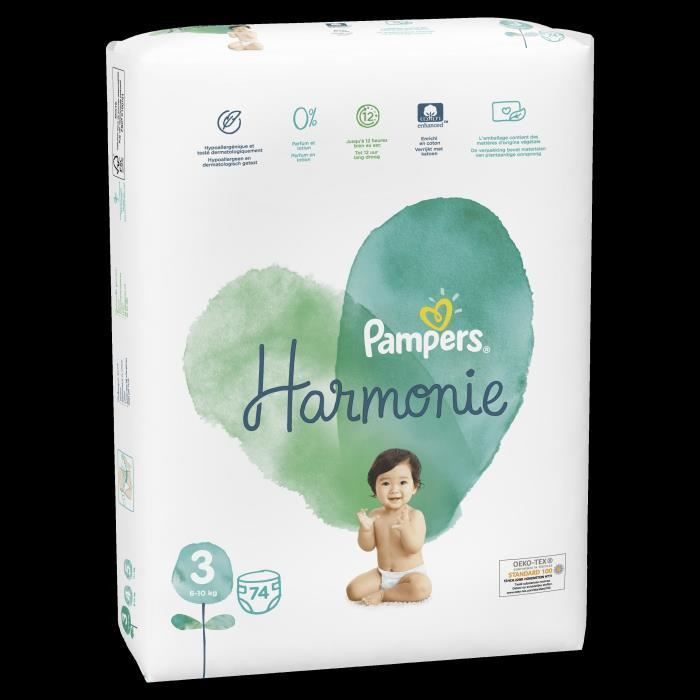 Pampers Harmonie Taille 3, 74 Couches - Photo n°4