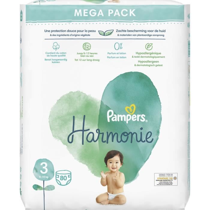 PAMPERS Harmonie Taille 3 - 80 Couches - Photo n°1