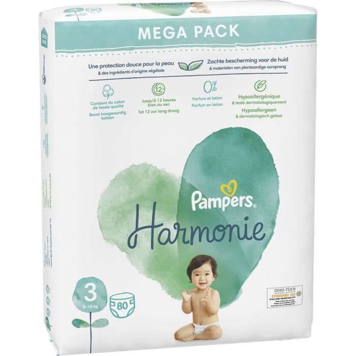 PAMPERS Harmonie Taille 3 - 80 Couches - Photo n°6
