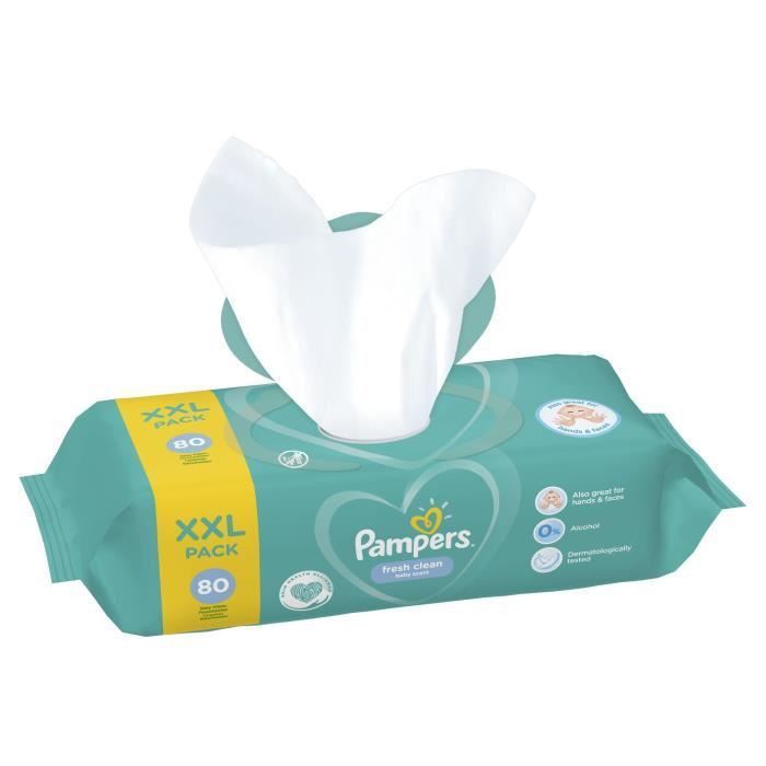 Couche bébé Pampers Lingettes Bebe Freshclean - 80 Lingettes