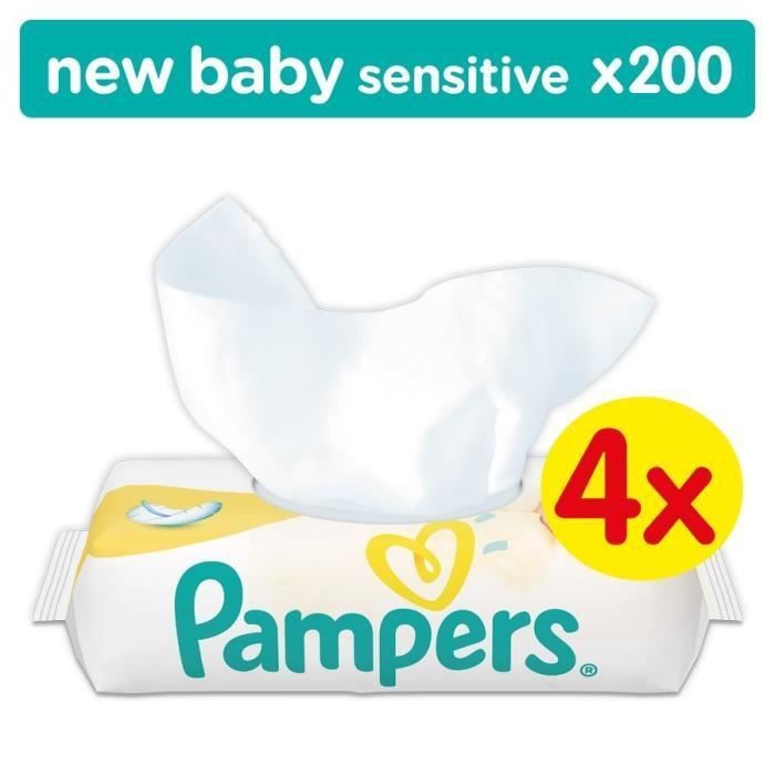 PAMPERS Lingettes Bébé New Baby Sensitive 4x50 Lingettes - 200 Lingettes - Photo n°1