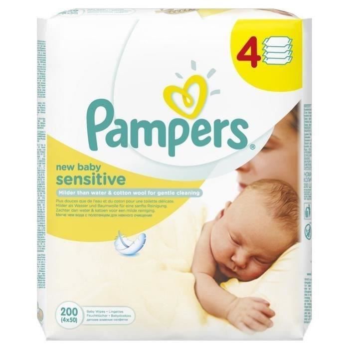 PAMPERS Lingettes Bébé New Baby Sensitive 4x50 Lingettes - 200 Lingettes - Photo n°2