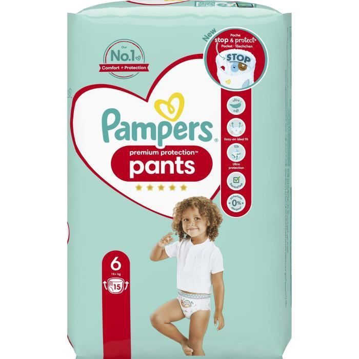 PAMPERS Premium Protection Pants Taille 6 - 15 Couches-culottes - Photo n°2