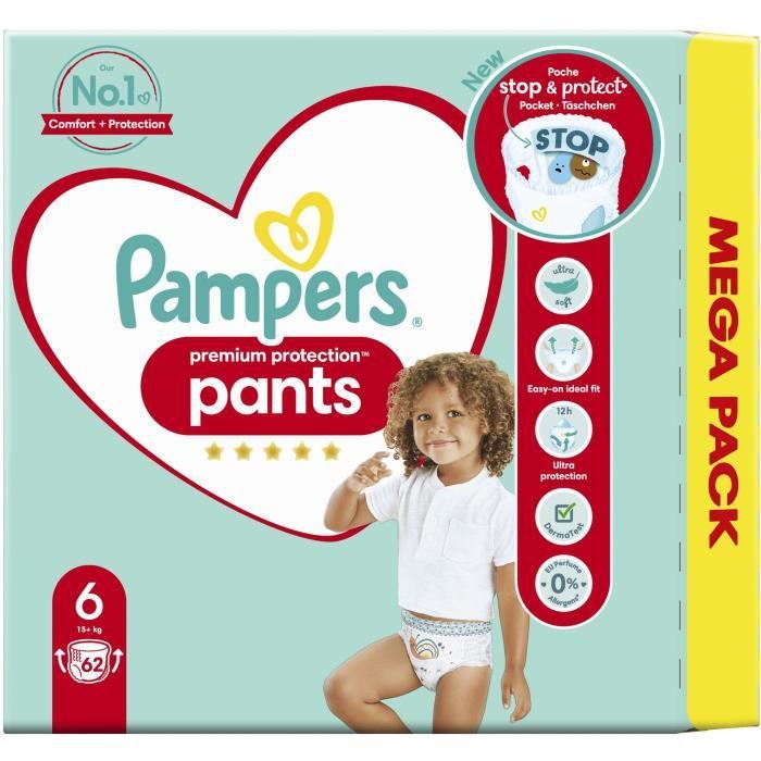Pampers - 6x15 Couches-Culottes Premium Protection Taille 6, Pampers