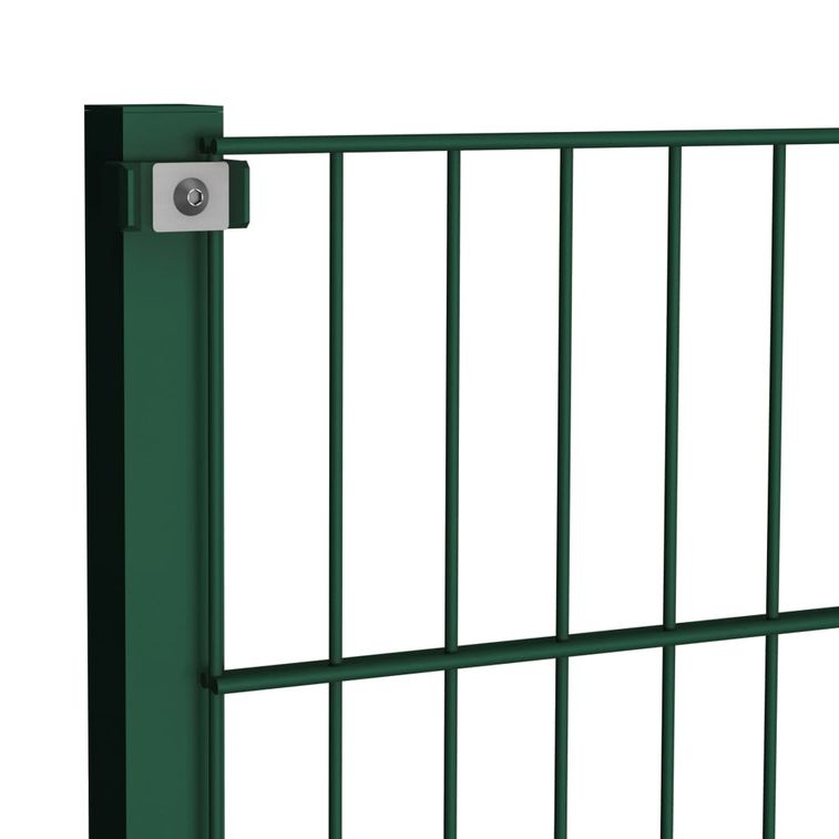 Panneau de clôture avec poteaux Fer 10,2 x 1,2 m Vert - Photo n°4