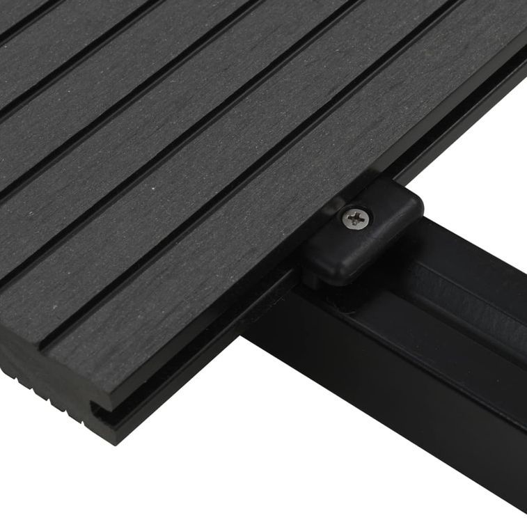 Panneaux de terrasse solides et accessoires WPC 30m² 2,2 m Noir - Photo n°5