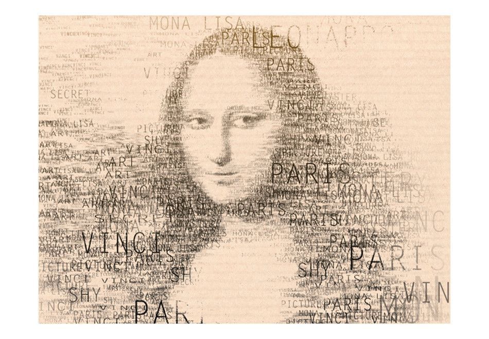 Papier peint Mona Lisa : portrait en lettres - Photo n°2