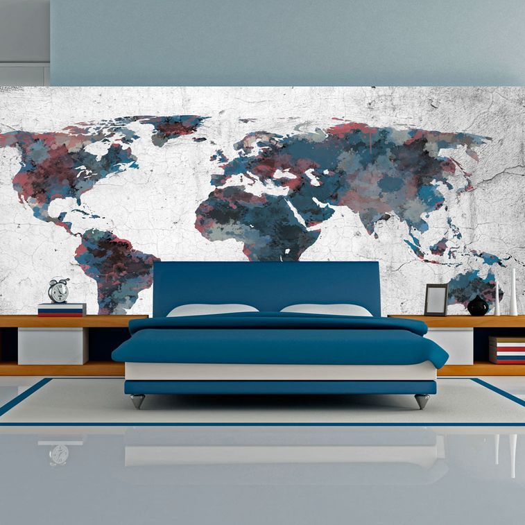 Papier peint XXL World map on the wall - Photo n°1