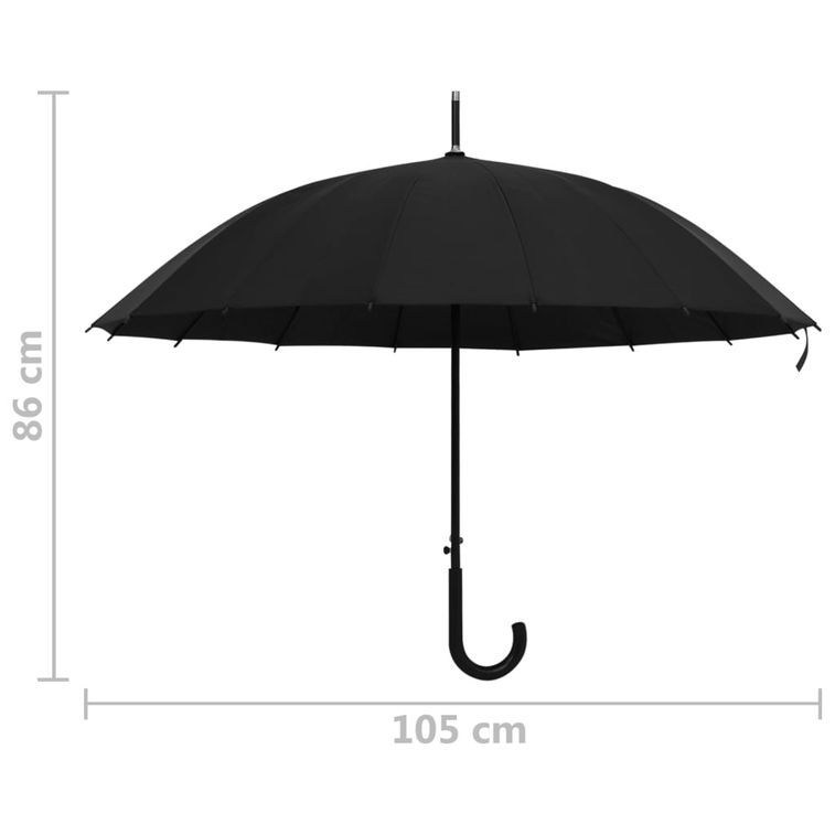 Parapluie automatique Noir 105 cm - Photo n°6