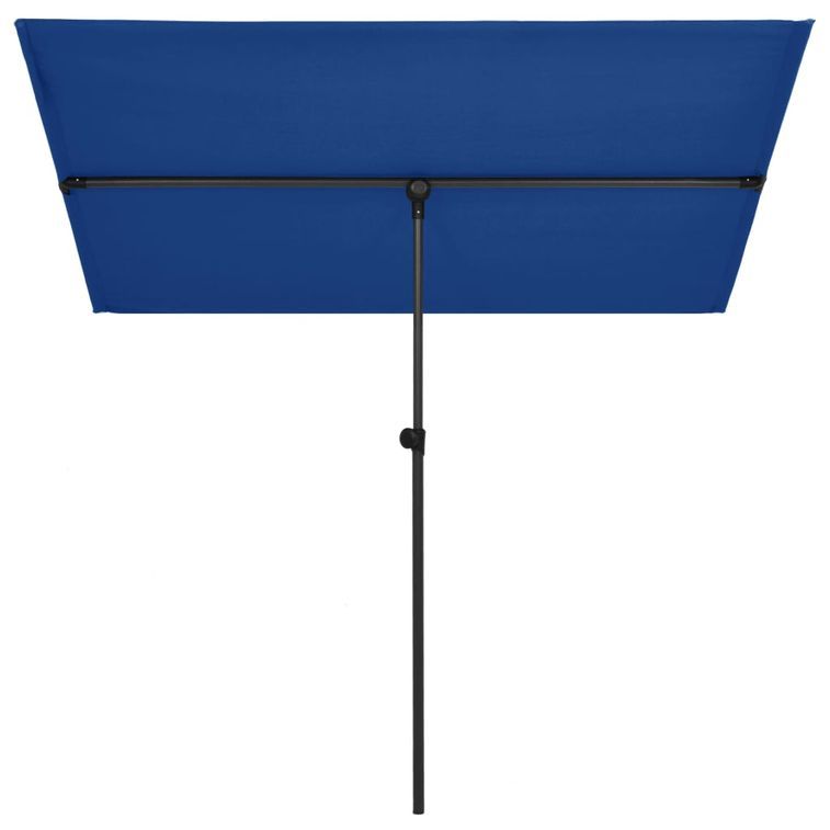 Parasol d'extérieur avec mât en aluminium 2x1,5 m Bleu azuré - Photo n°2