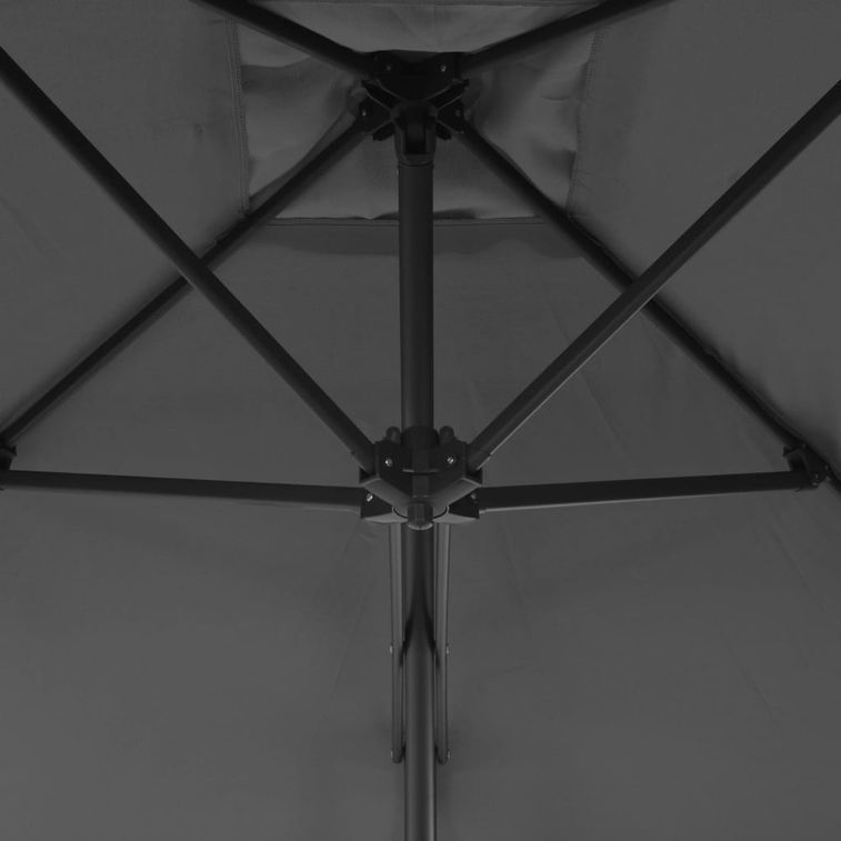 Parasol d'extérieur déporté avec mât en acier 250 x 250 cm Anthracite - Photo n°2