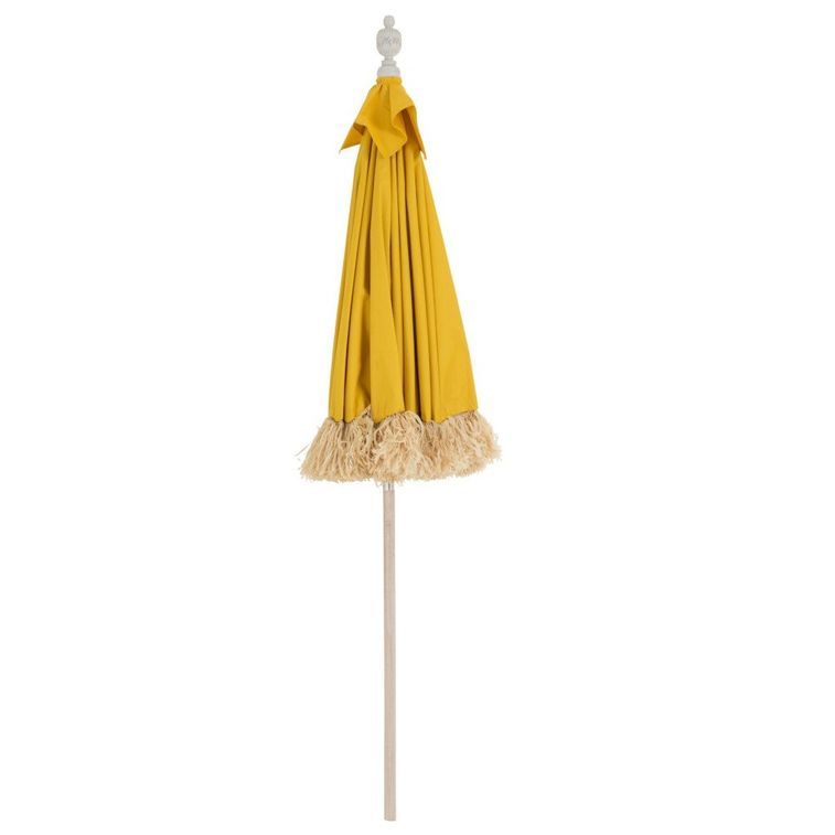 Parasol tissu jaune et bois massif blanc Nayra - Photo n°4