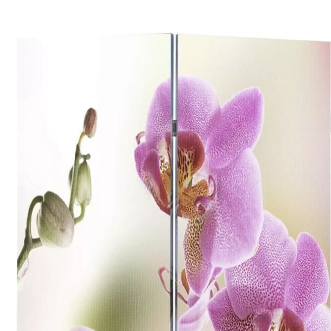 Paravent décoratif imprimé 3 volets bois Flowers - Photo n°3