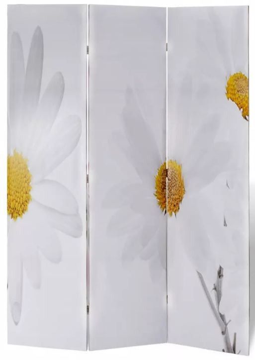 Paravent décoratif imprimé 3 volets bois Flowers - Photo n°4