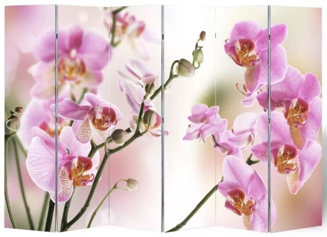 Paravent décoratif imprimé 6 volets bois Flowers - Photo n°4