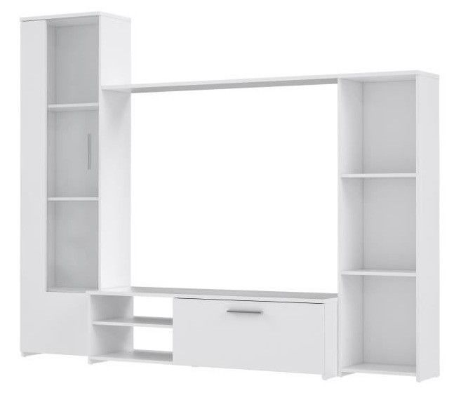 Paroi meuble TV - Blanc mat - L 220,4 x P41,3 x H177,5 cm - Photo n°1