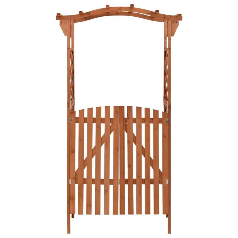 Pergola avec portail 116x40x204 cm Bois de sapin massif - Photo n°2