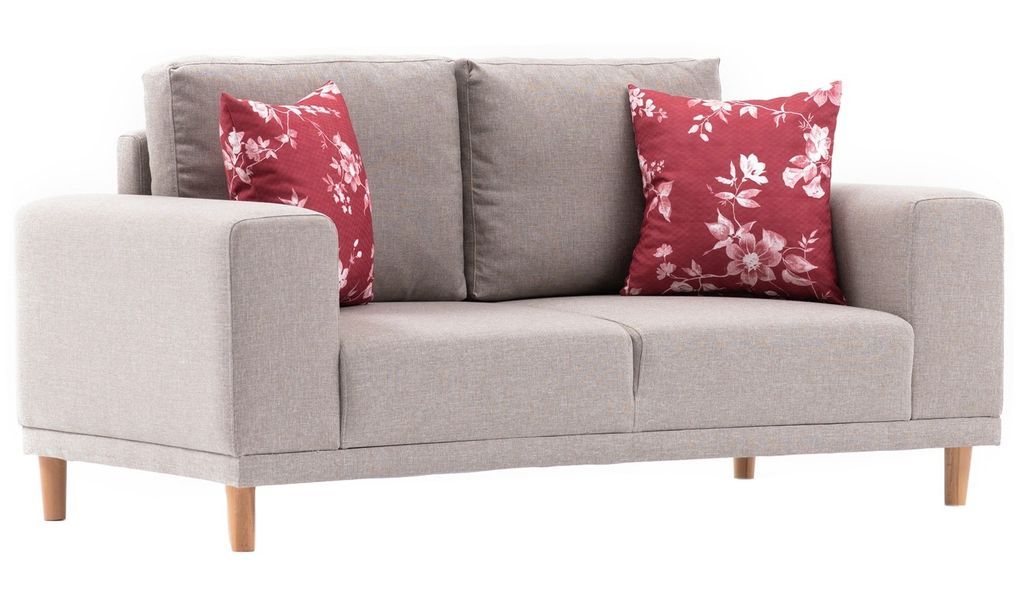 Petit canapé 2 places tissu beige Zendy 162 cm - Photo n°2