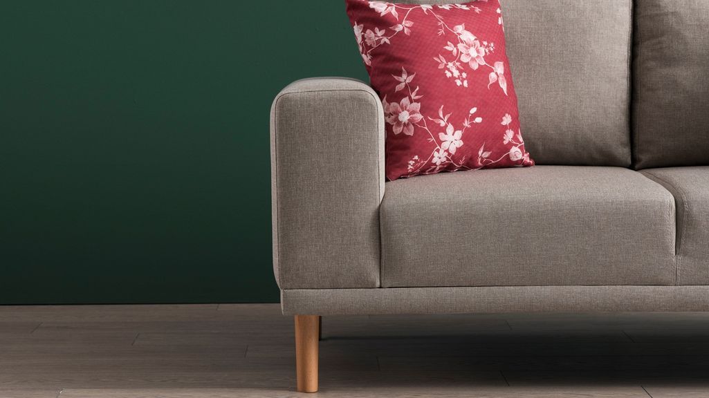 Petit canapé 2 places tissu beige Zendy 162 cm - Photo n°5