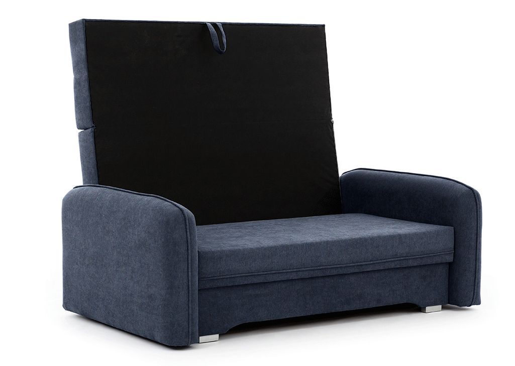 Petit canapé convertible original tissu bleu foncé Lany 155 cm - Photo n°5