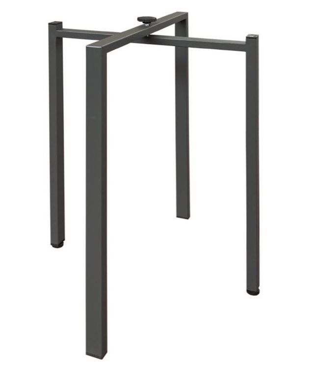 Petite table carrée extensible 90x90/246 cm bois clair et métal anthracite Karry - Photo n°7