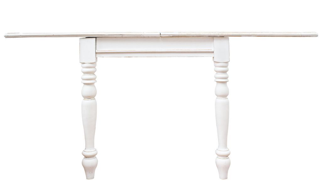 Petite table carrée extensible de 80 cm en bois de manguier blanc patiné Kolita 80/160 cm - Photo n°3