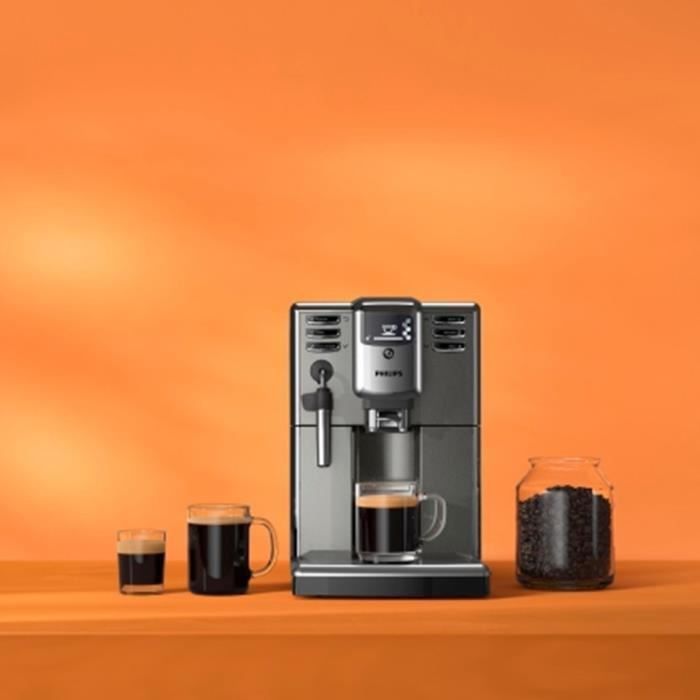 PHILIPS EP5314/10 Machine a café Espresso Automatique - Broyeur céramique - Mousseur a lait classique - Ecran LCD - Gris Anthracite - Photo n°4