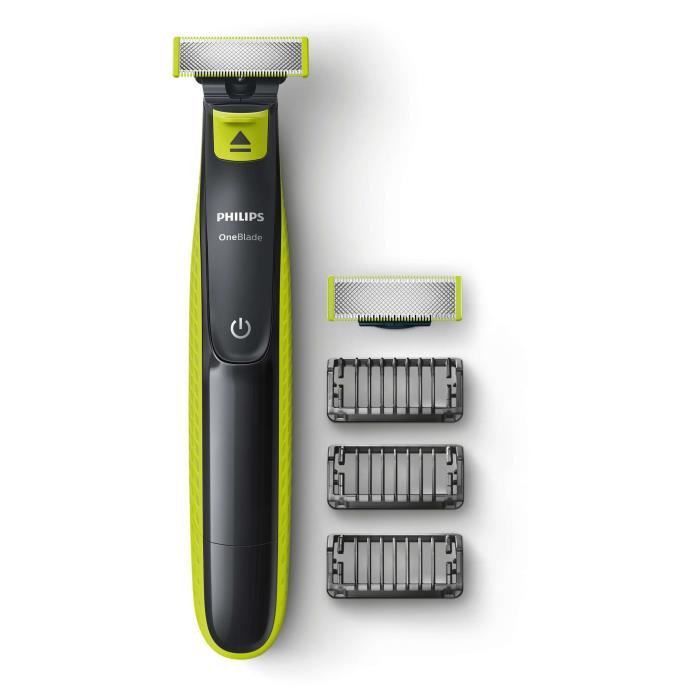 PHILIPS QP2520/30 Rasoir OneBlade - 3 sabots clipsables barbe de 3 jours - rechargeable - 100% étanche - Photo n°1