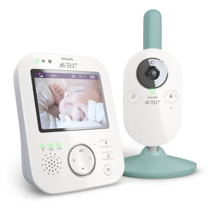 PHILIPS SCD841/26 Ecoute-bébé video - Ecran HD 3,5 pouces - Connexion privée et sécurisée - Portée jusqu'a 300m - 10h d'autonomie - Photo n°1