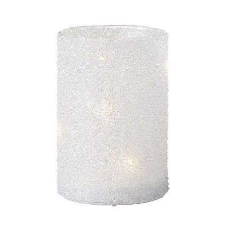 Photophore à LED verre blanc Licia H 15 cm - Photo n°2
