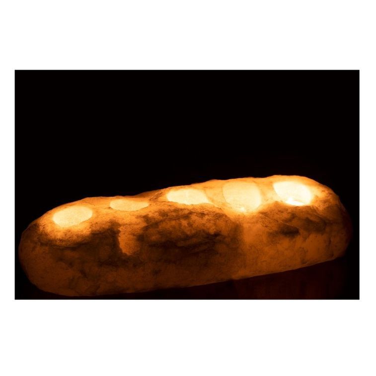 Photophore pierre de sel blanche Liray L 25 cm - Lot de 4 - Photo n°3