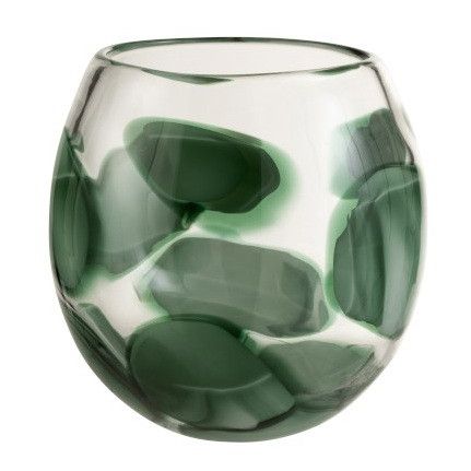 Photophore verre transparent et vert Verde H 20 cm - Photo n°1