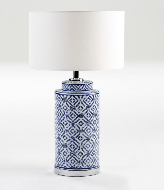 Pied de lampe céramique bleu et blanc Charlie H 51 - Photo n°2