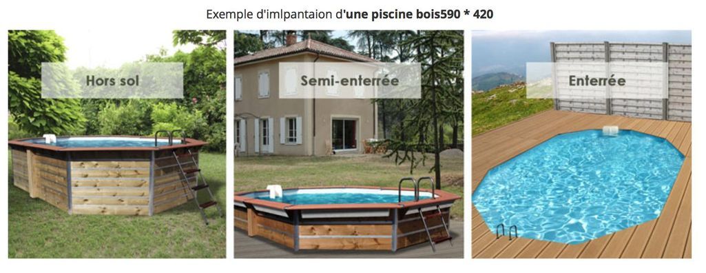Piscine bois Trogir 370x370x129cm - Photo n°7