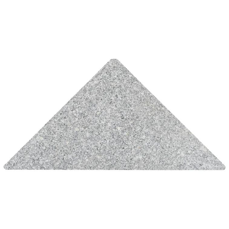Plaques de poids de parasol 4 pcs Triangulaire Granit Gris 60kg - Photo n°4