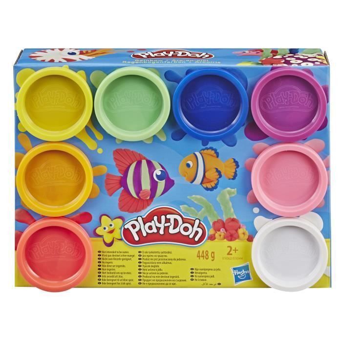 Play-Doh  8 pots de Pate A Modeler - Couleurs Arc-En-Ciel - 56 g chacun - Photo n°1